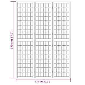 Skládací 3dílný paraván v japonském stylu 120 x 170 cm černý - obrázek 7