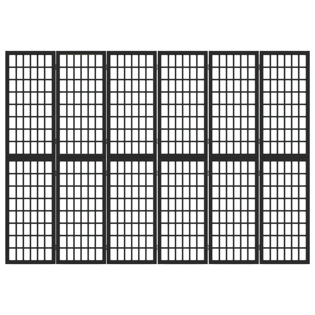 Thumbnail - vidaXL 6-tlg. Paravent Japanischer Stil Faltbar 240x170 cm Schwarz