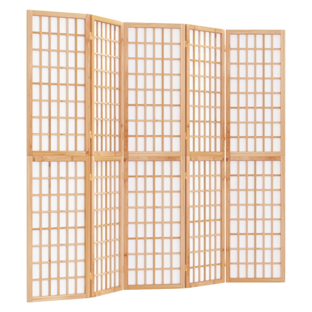 Paravan pliabil de cameră, 5 panouri, 200×170 cm, stil japonez