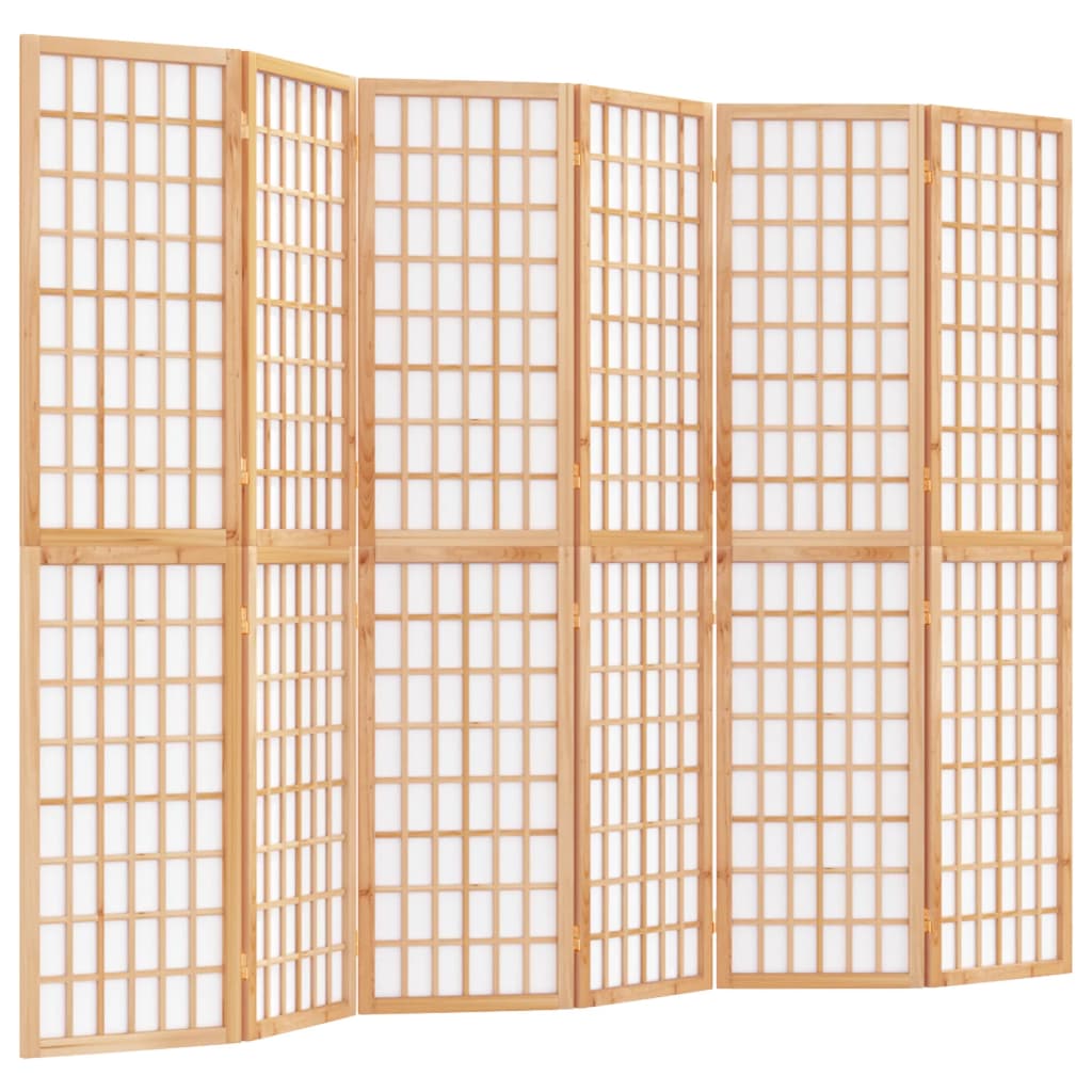 Paravan pliabil de cameră, 6 panouri, 240×170 cm, stil japonez
