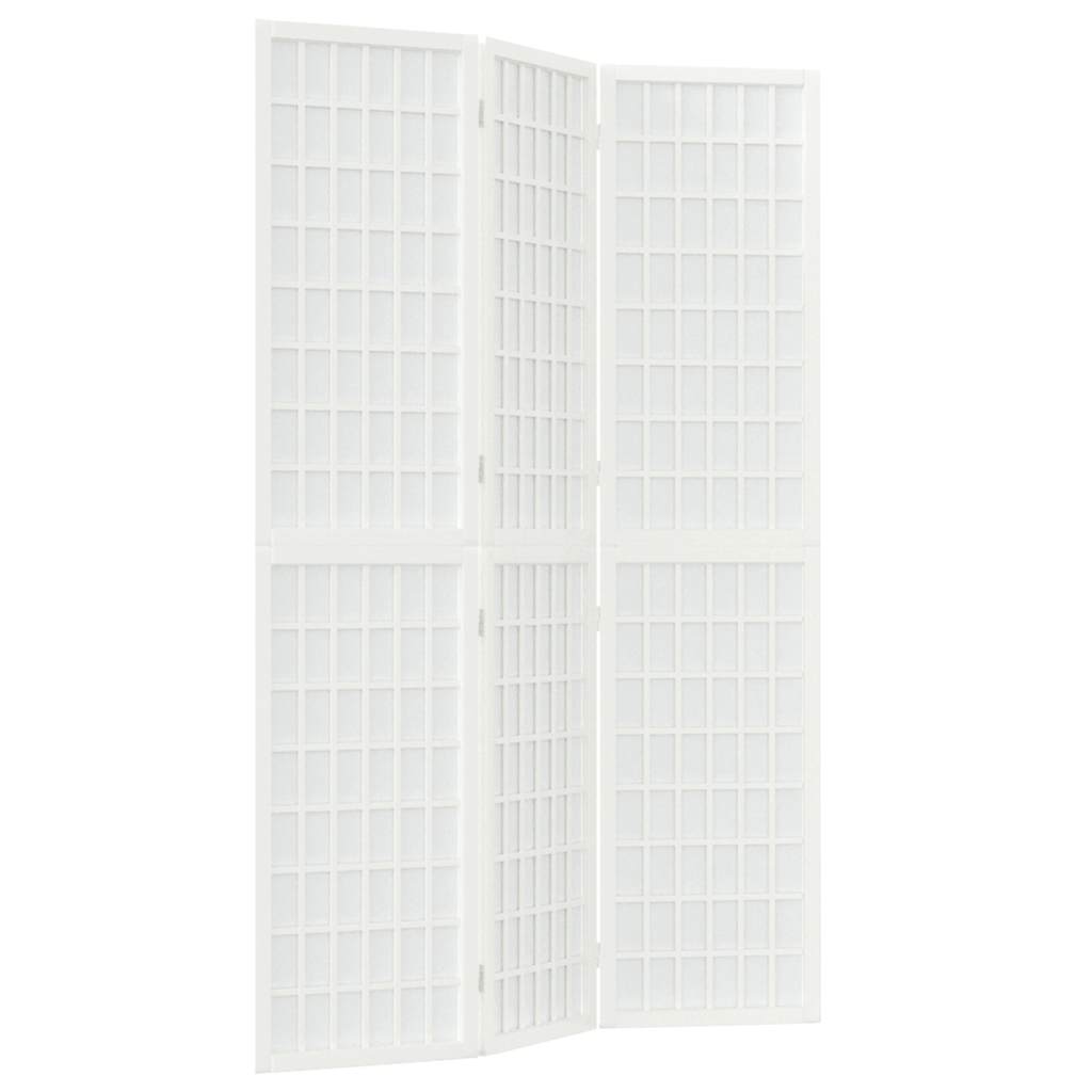 vidaXL Skládací 3dílný paraván v japonském stylu 120 x 170 cm bílý