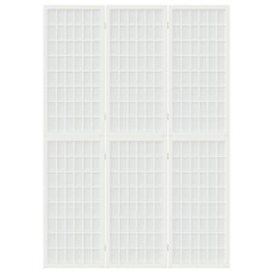 Skládací 3dílný paraván v japonském stylu 120 x 170 cm bílý - obrázek 3