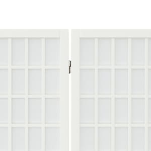 Skládací 3dílný paraván v japonském stylu 120 x 170 cm bílý - obrázek 5