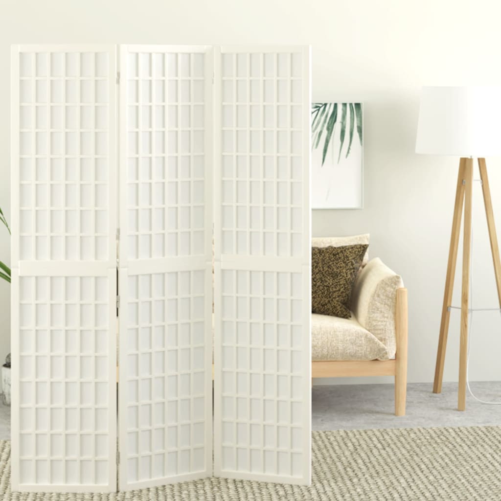 8: vidaXL 3-panels rumdeler 120x170 cm foldbar japansk stil hvid