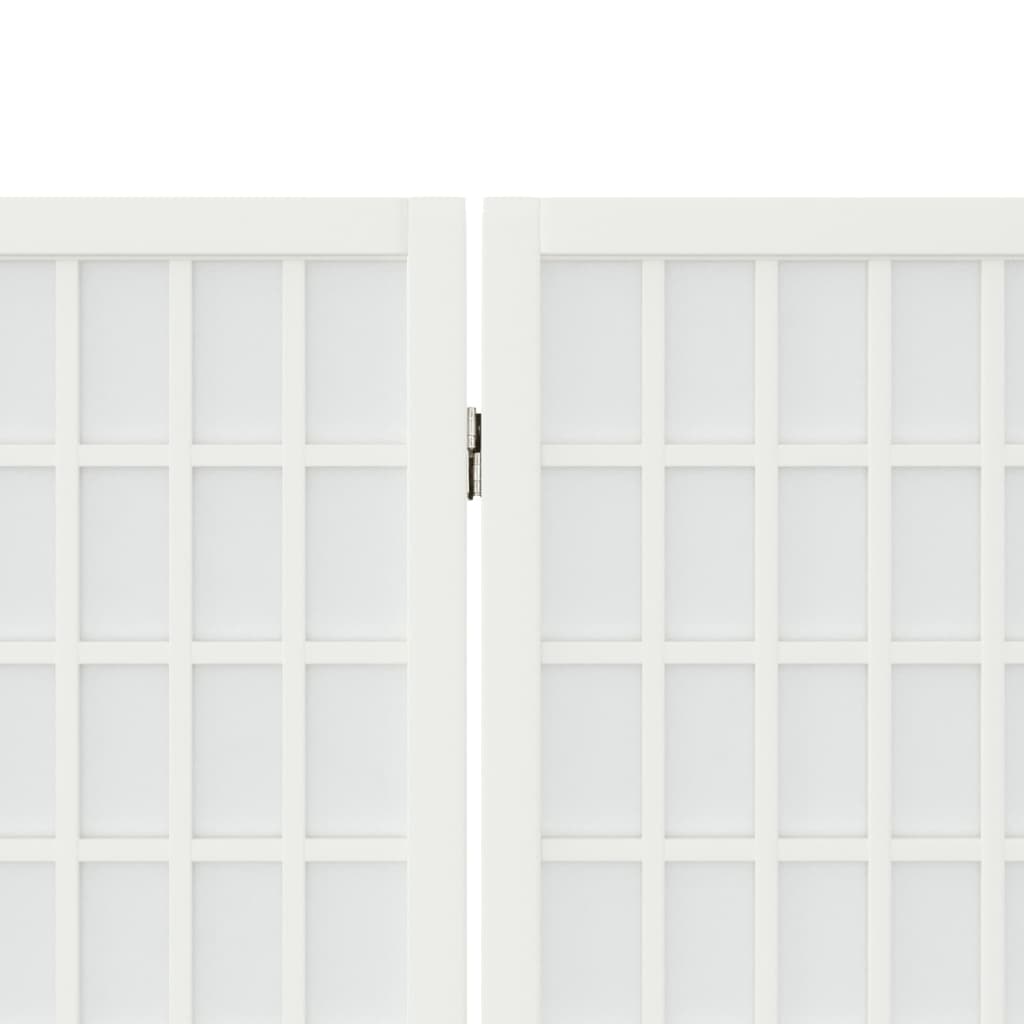  Skladací paraván s 5 panelmi, japonský štýl 200x170 cm biely