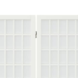 Skládací 5dílný paraván v japonském stylu 200 x 170 cm bílý - obrázek 5