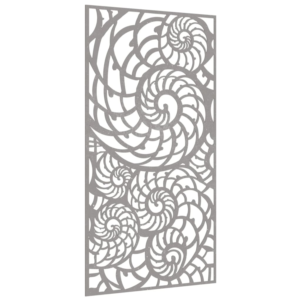 vidaXL Wanddecoratie tuin schelpenontwerp 105x55 cm cortenstaal afbeelding