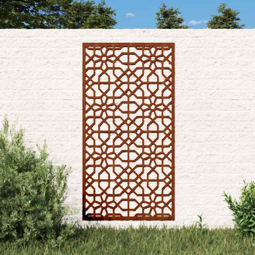 vidaXL Decor perete de grădină 105x55 cm design Maur oțel Corten