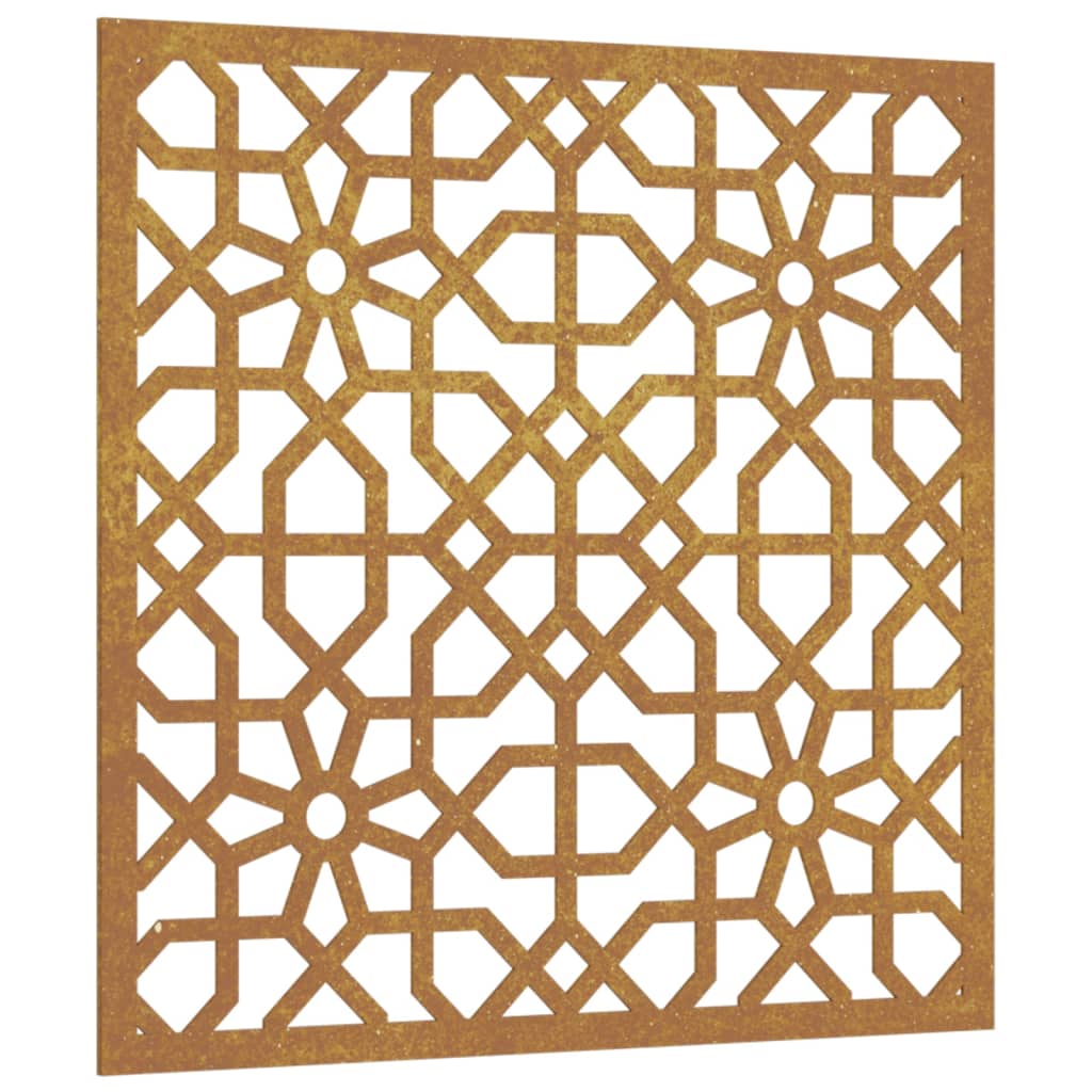 vidaXL Patio Wall Decoration 21.7"x21.7" Corten Steel Moorish Design