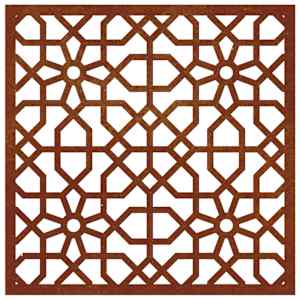 Zahradní nástěnná dekorace 55 x 55 cm corten Maurský design - obrázek 4