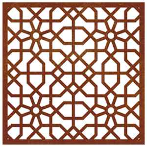 Zahradní nástěnná dekorace 55 x 55 cm corten Maurský design - obrázek 5