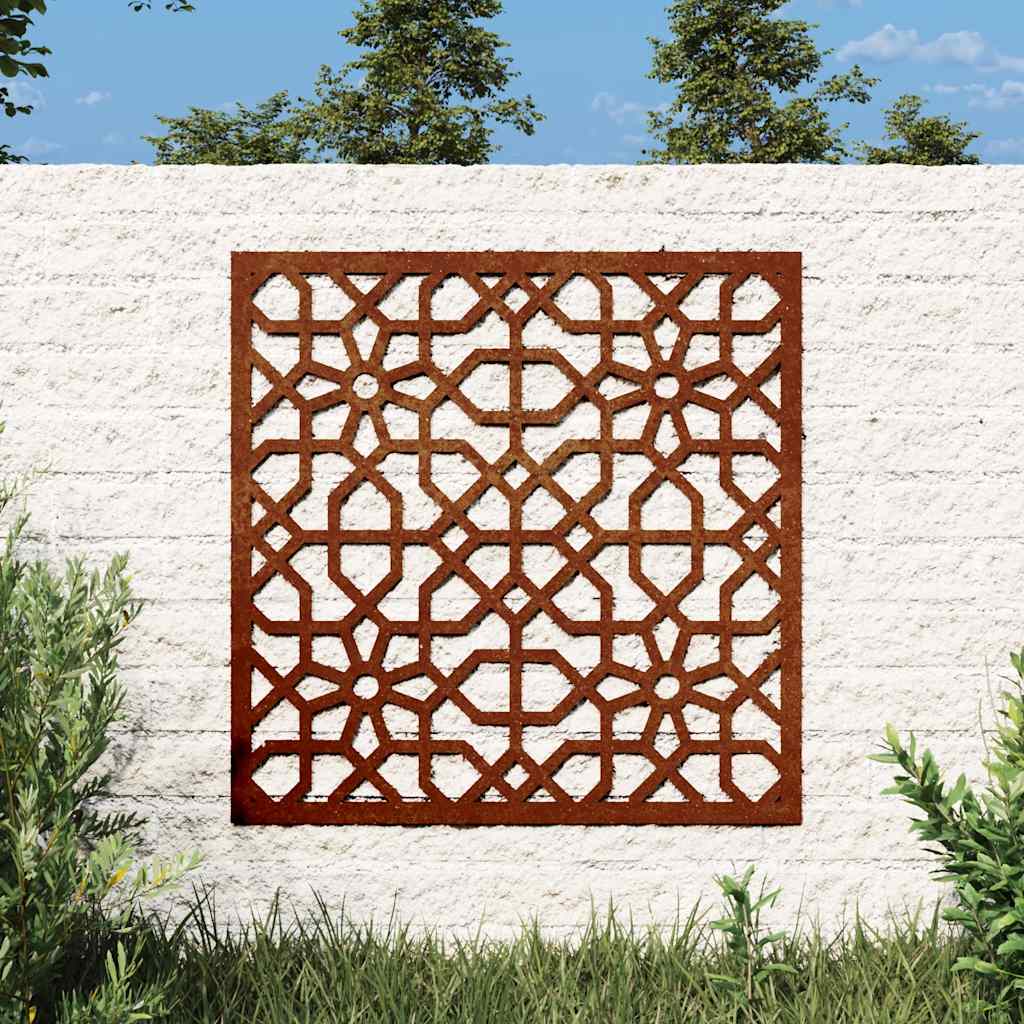 vidaXL Decor perete de grădină 55x55 cm, design maur, oțel Corten