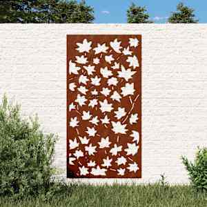 Vrtna stenska dekoracija 105x55 cm corten jeklo javorjevi listi