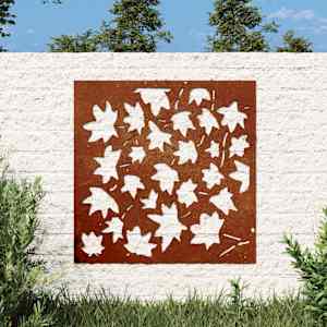 Zahradní nástěnná dekorace 55 x 55 cm corten Javorový list