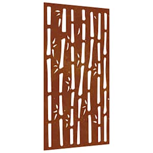 vidaXL aia seinakaunistus, 105x55 cm, Corteni teras, bambuse disain