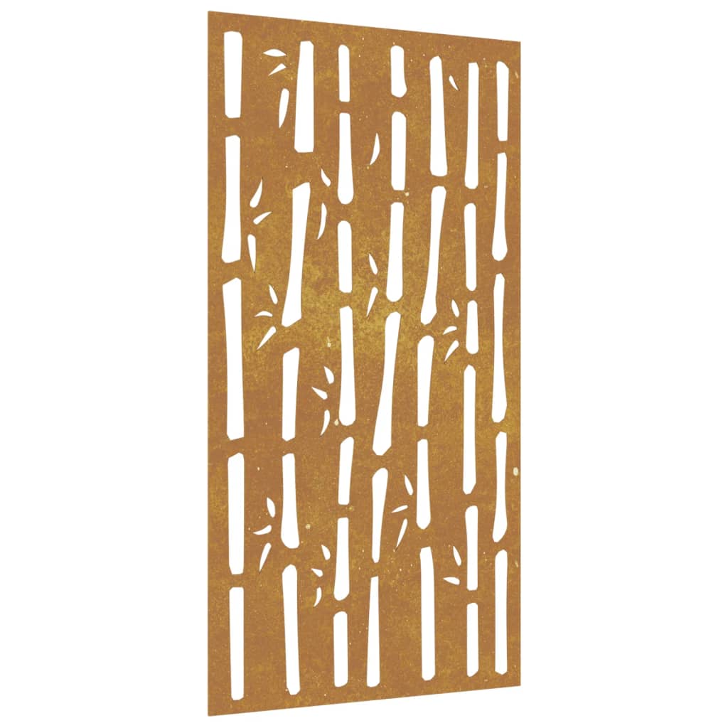 vidaXL Zahradní nástěnná dekorace 105 x 55 cm cortenová ocel Bambus