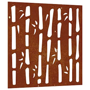 Zahradní nástěnná dekorace 55 x 55 cm cortenová ocel Bambus - obrázek 2