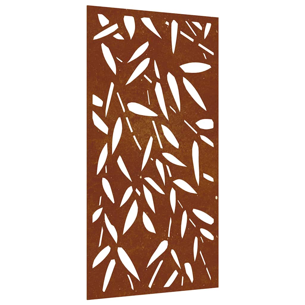 vidaXL Zahradní nástěnná dekorace 105 x 55 cm corten Bambusový list