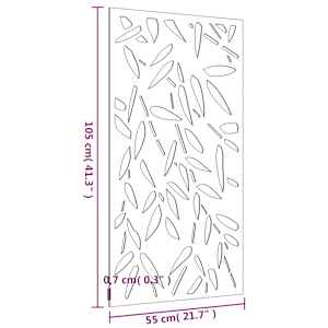 Zahradní nástěnná dekorace 105 x 55 cm corten Bambusový list - obrázek 9
