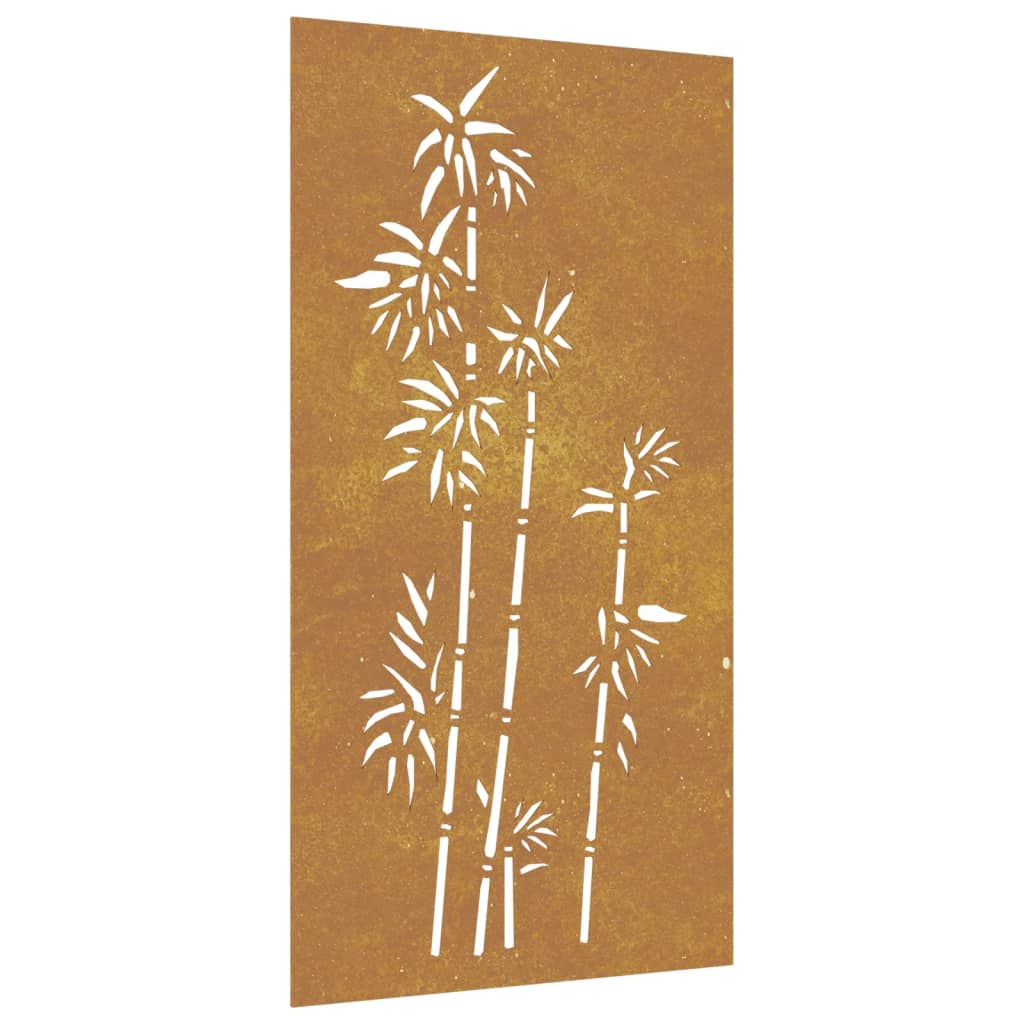 vidaXL Patio Wall Decoration 41.3"x21.7" Corten Steel Bamboo Design