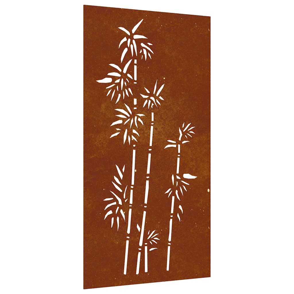 vidaXL Zahradní nástěnná dekorace 105 x 55 cm cortenová ocel Bambus
