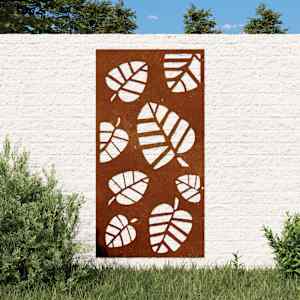 Vrtna stenska dekoracija 105x55 cm corten jeklo drevo