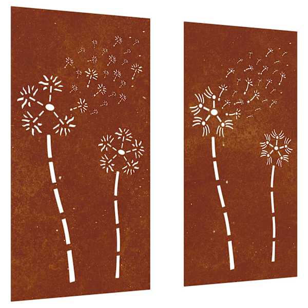 vidaXL aia seinakaunistus, 3 osa, 105x55 cm, Corteni teras lilledisain