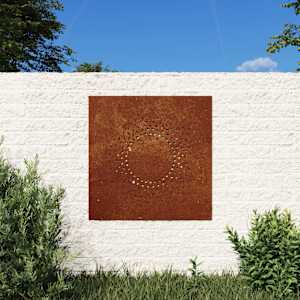 Vrtna stenska dekoracija 55x55 cm corten jeklo sonce
