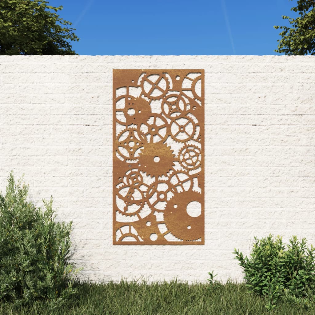 Vidaxl Decor Perete Gradina 105x55 Cm Design Roti Zimtare Otel Corten