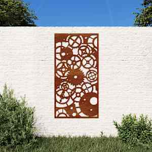 Vrtna stenska dekoracija 105x55 cm corten jeklo zobniki
