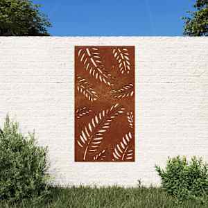 Vrtna stenska dekoracija 105x55 cm corten jeklo drevo