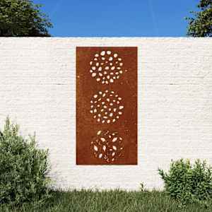 Vrtna stenska dekoracija 105x55 cm corten jeklo listje