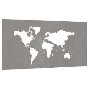 Zahradní nástěnná dekorace 105x55 cm cortenová ocel Mapa světa - obrázek 3