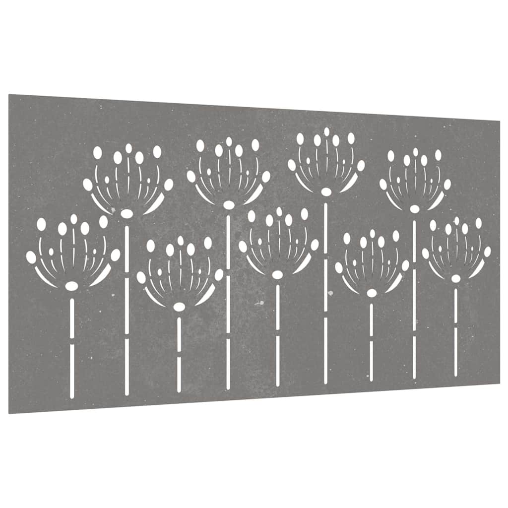 Thumbnail - vidaXL Garten-Wanddeko 105x55 cm Cortenstahl Blumen-Design