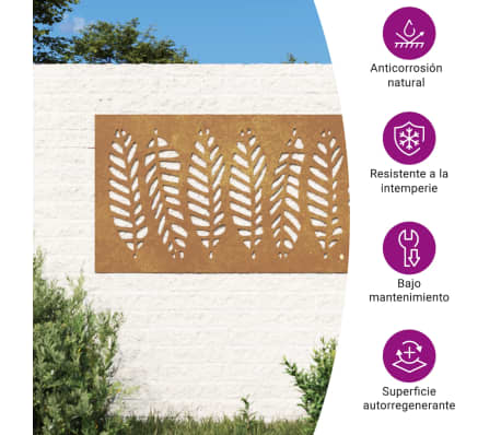 vidaXL GartenWanddeko 105x55 cm Cortenstahl BlattDesign vidaXL.de