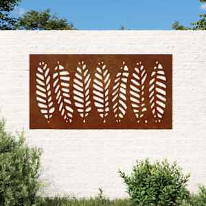 Vrtna stenska dekoracija 105x55 cm corten jeklo listje