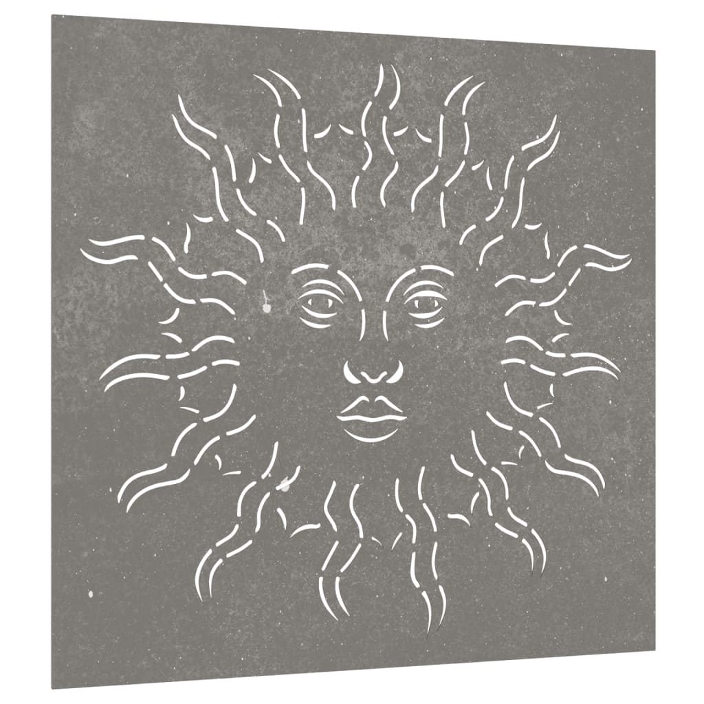 vidaXL Wanddecoratie tuin zonontwerp 55x55 cm cortenstaal afbeelding