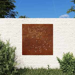Vrtna stenska dekoracija 55x55 cm corten jeklo sonce