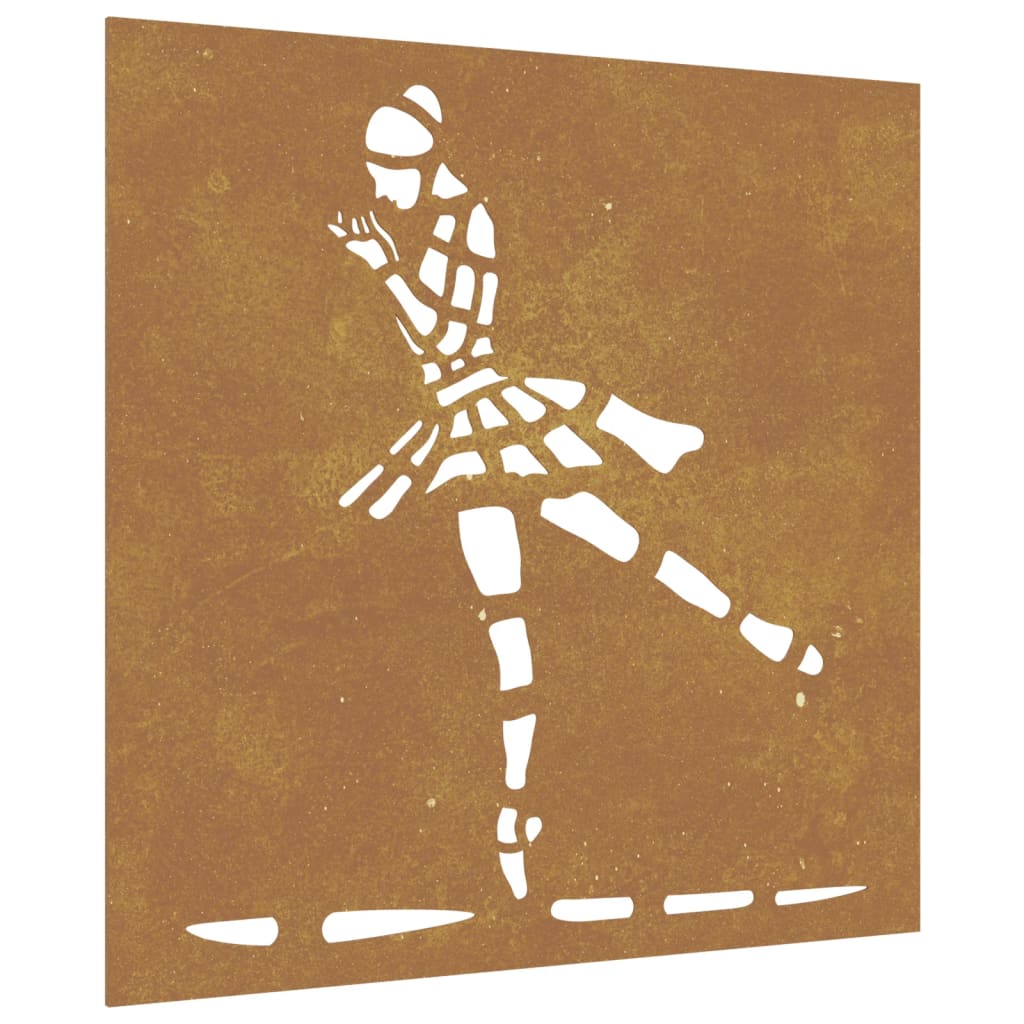 vidaXL Patio Wall Decoration 21.7"x21.7" Corten Steel Ballet Dancer Design