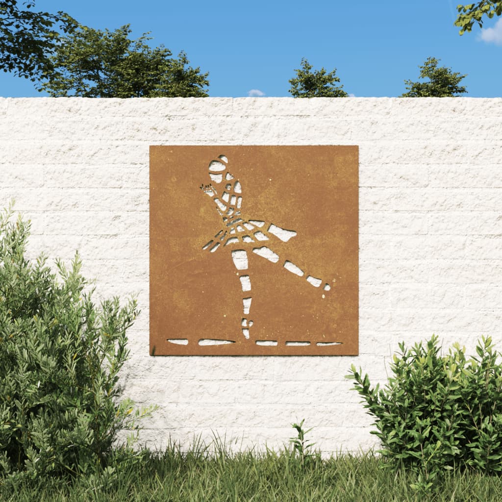 vidaXL Decor perete de grădină 55x55 cm design balerină oțel Corten