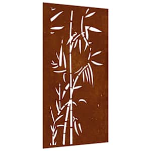 Zahradní nástěnná dekorace 105 x 55 cm cortenová ocel Bambus - obrázek 2