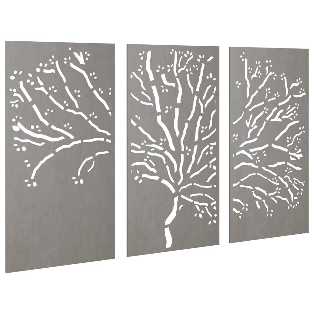 vidaXL 3-delige Tuindecoratieset boomontwerp 105x55 cm cortenstaal afbeelding
