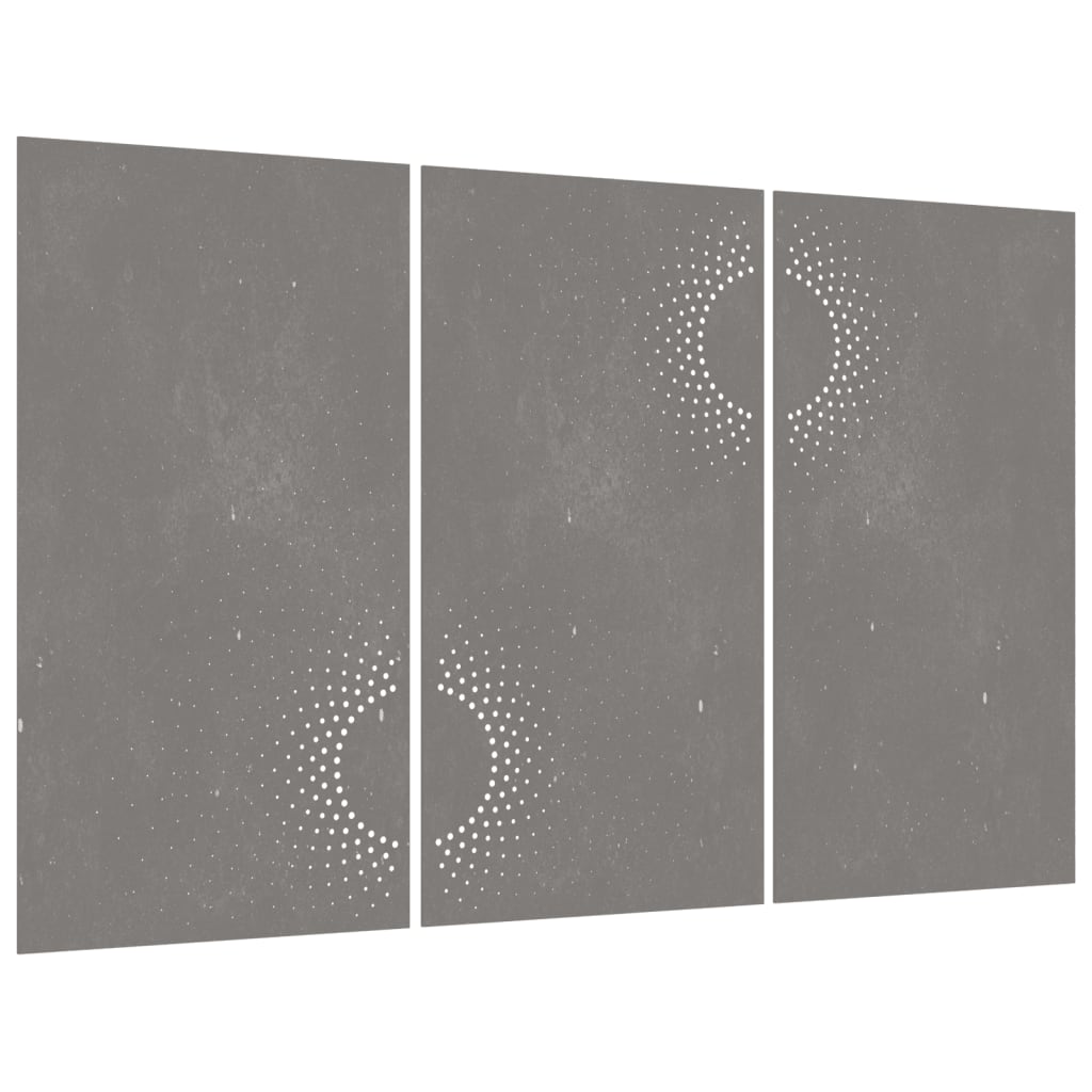 vidaXL Wanddecoratie tuin 3 st zonontwerp 105x55 cm cortenstaal afbeelding
