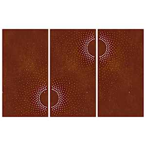 Zahradní nástěnné dekorace 3 ks 105x55 cm cortenová ocel Slunce - obrázek 4