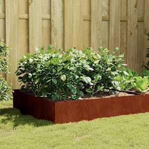 Vrtna visoka greda 100x100x41 cm corten jeklo
