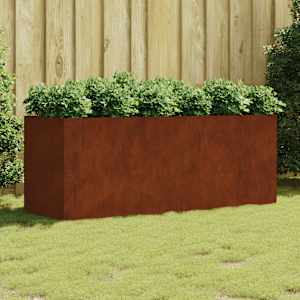 Vrtna visoka greda 200x80x80 cm corten jeklo
