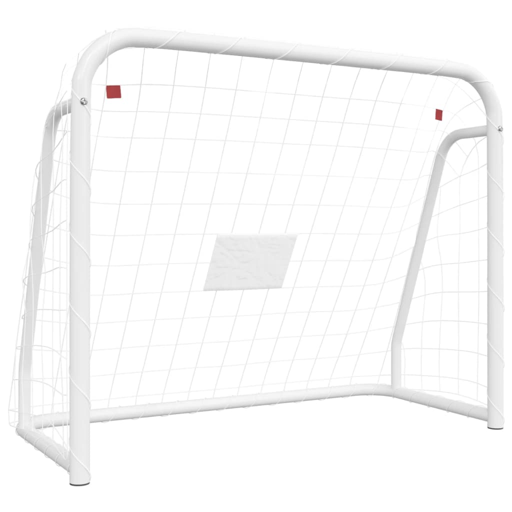  Futbalová bránka so sieťou biela 125x96x60 cm oceľ a polyester