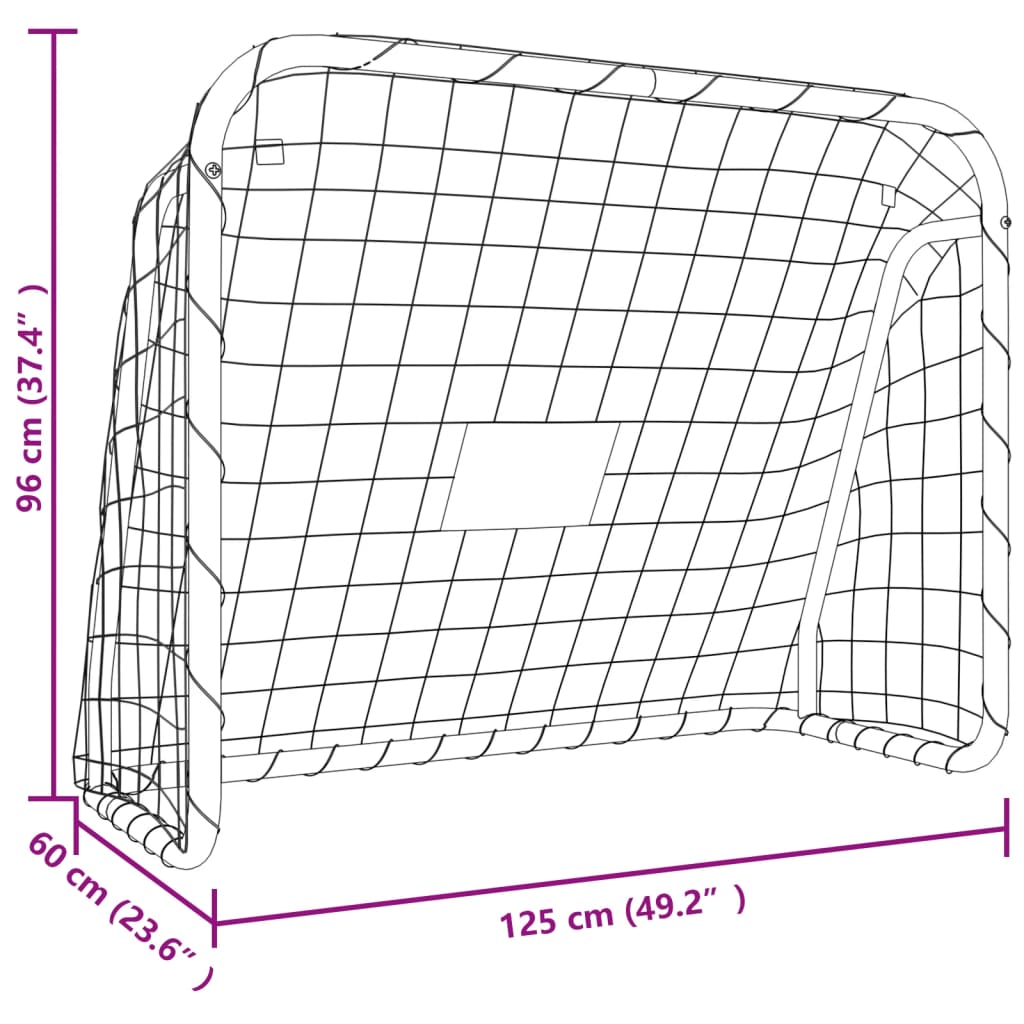 Porta da Calcio con Rete Bianca 180x90x120 cm in Acciaio vidaXL