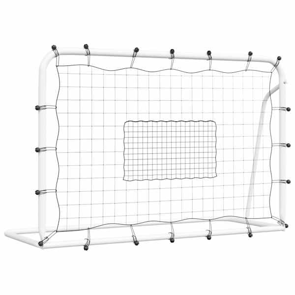 vidaXL jalgpalli tagasil&ouml;&ouml;giv&otilde;rk, valge/must, 184x61x123 cm, teras, PE