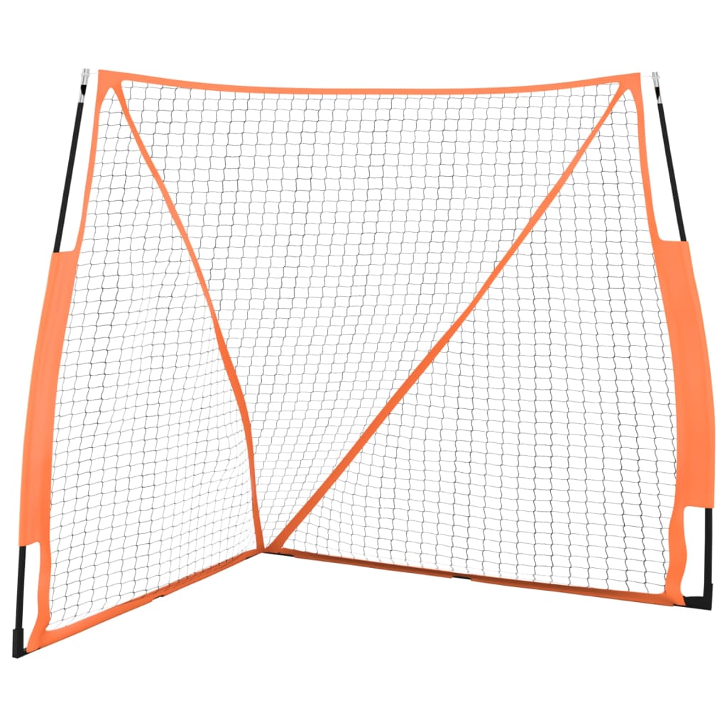 Plasă baseball portabilă portocaliu/negru 183x182x183cm oțel/PE